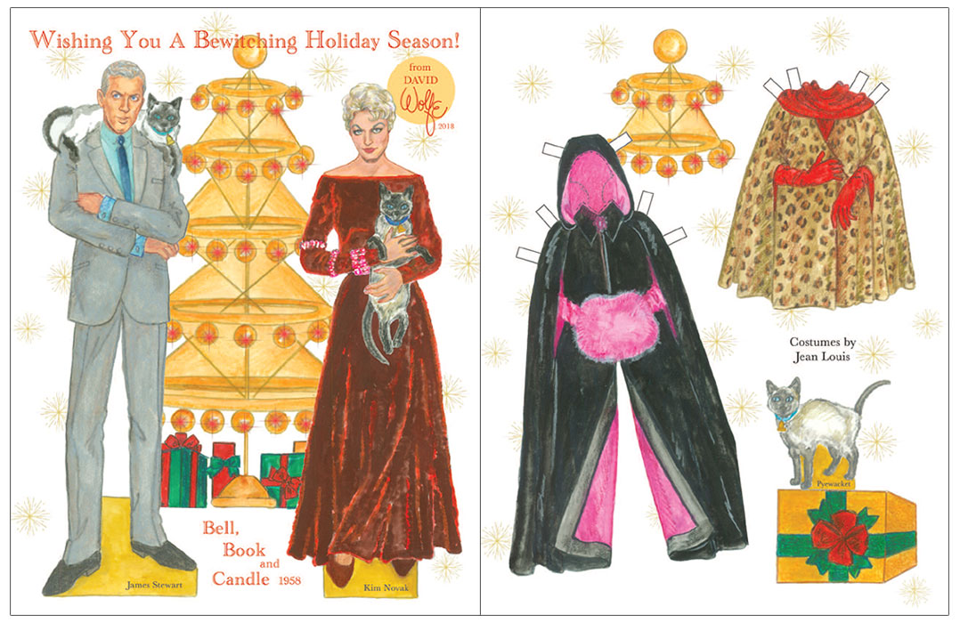 Bell, Book and Candle Christmas Paper Doll