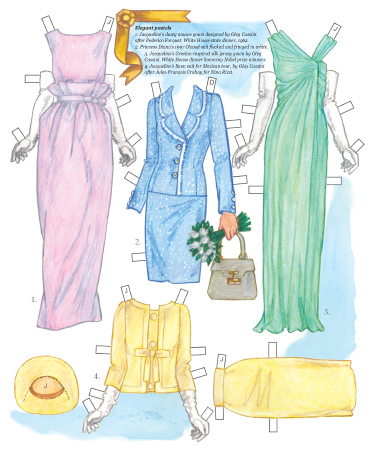 Fashion Icons Princess Diana and Jacqueline Kennedy Paper Dolls - Click Image to Close